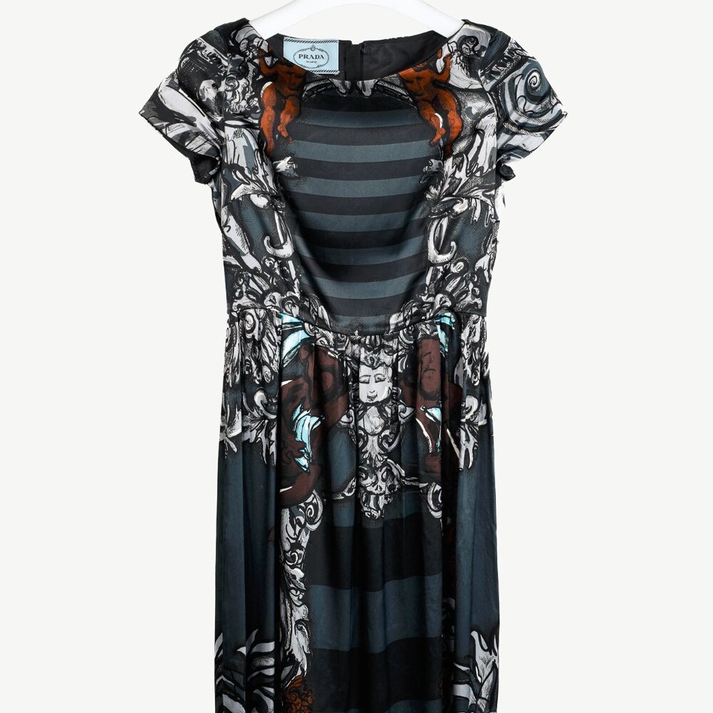 Prada SS/11 Baroque Cherub Striped Dress